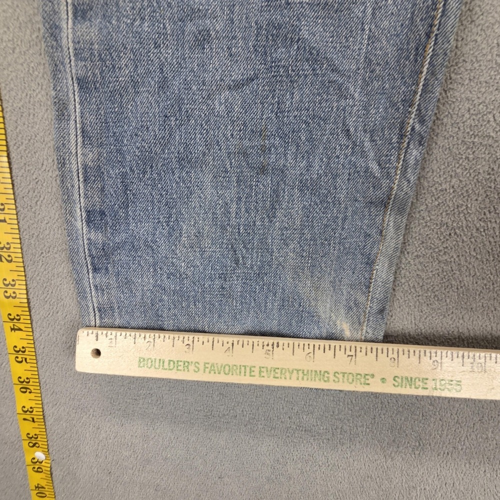 Levis Jeans Mens Selvedge Blue Light Wash Regular Straight Whiskers Fits 28x26 - Picture 5 of 16
